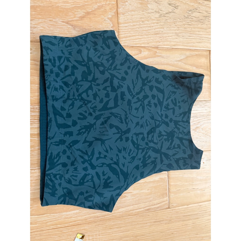 REI Co-op Womens Teal Abstract Print Crop Top and Biker Shorts Set Medium - Picture 5 of 11